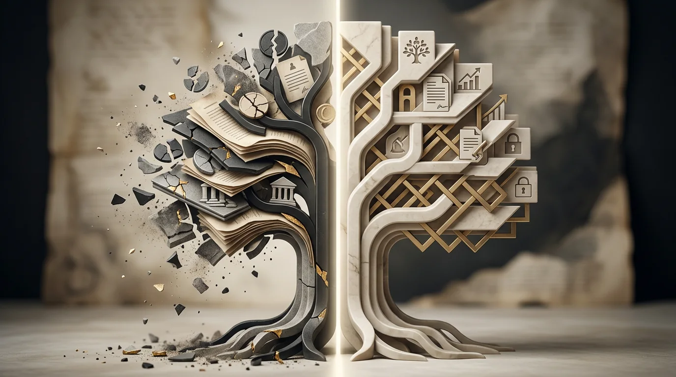 Wealth fragmentation and continuity visual