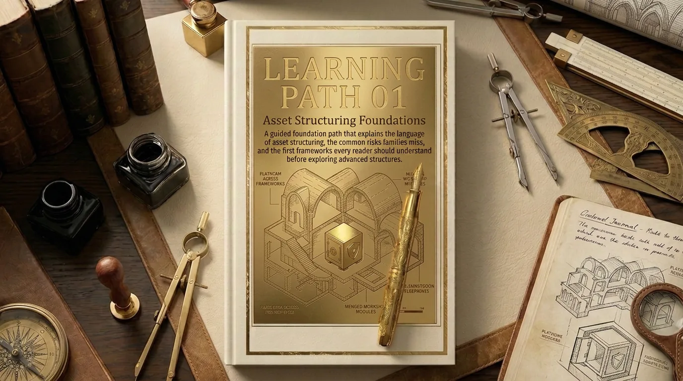 Learning Path 01 Asset Structuring Foundations cover for ASC free learning in asset structuring, family wealth risks and structure basics